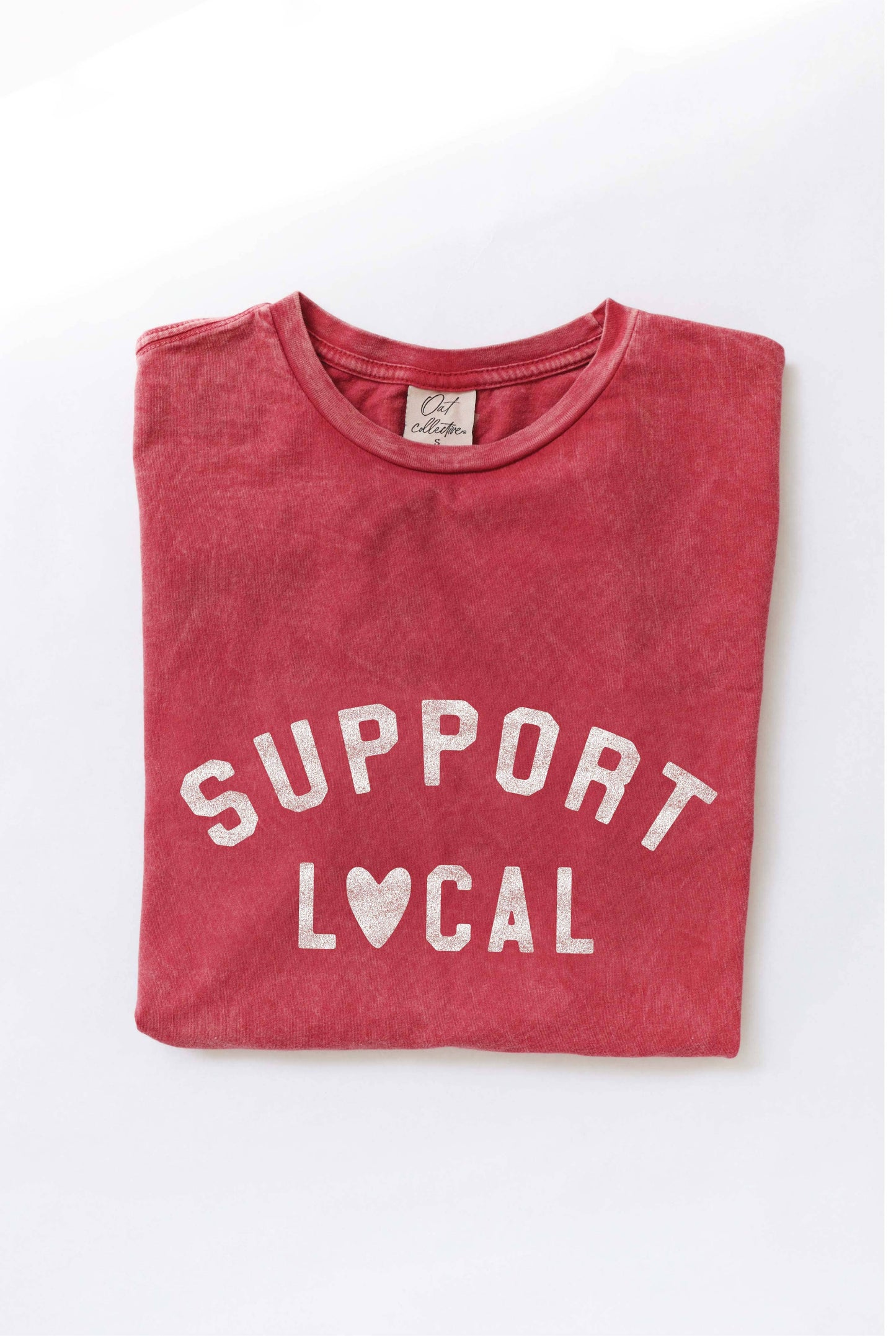 SUPPORT LOCAL Mineral Washed Graphic Top