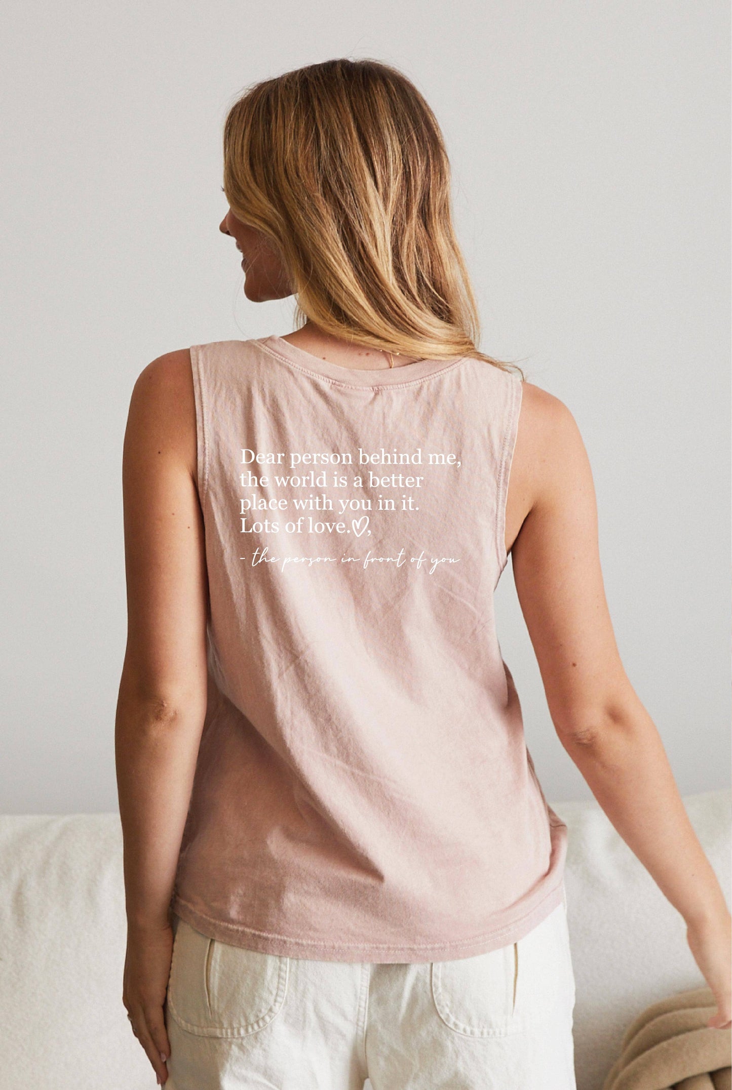 BE KIND Front & Back Mineral Graphic Tank Top