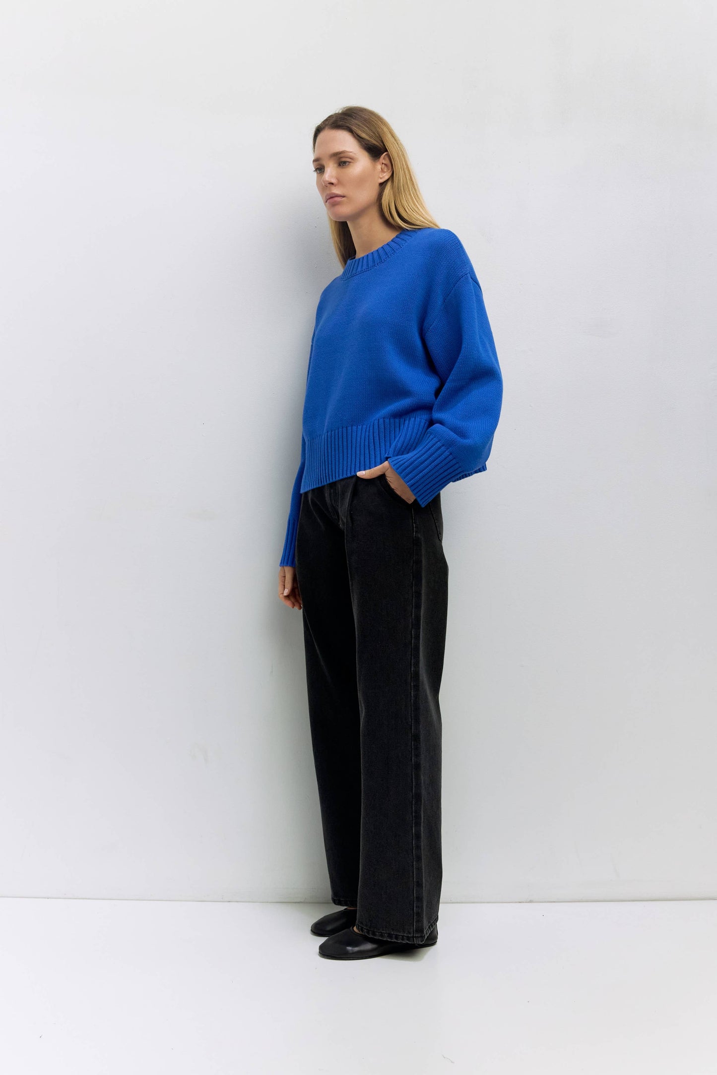 The Asher Sweater | Oversized Cropped Sweater: Yellow / LARGE