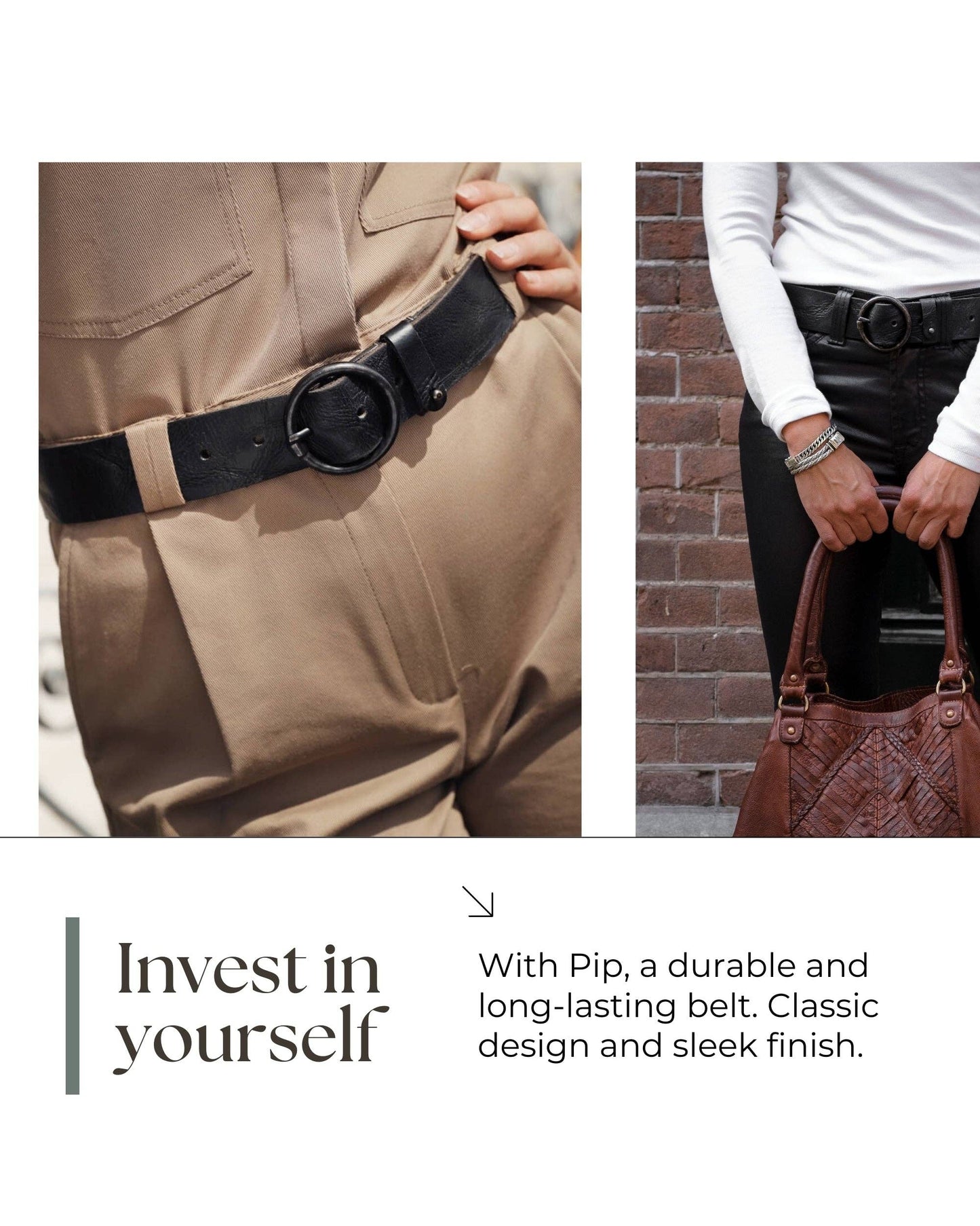 Pip | Vintage Full-Grain Leather Belt for Women