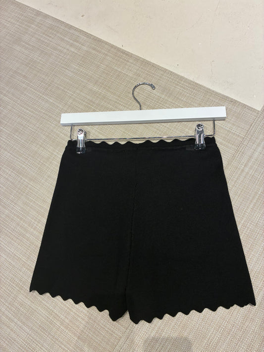 Scalloped Hem Sweater Shorts