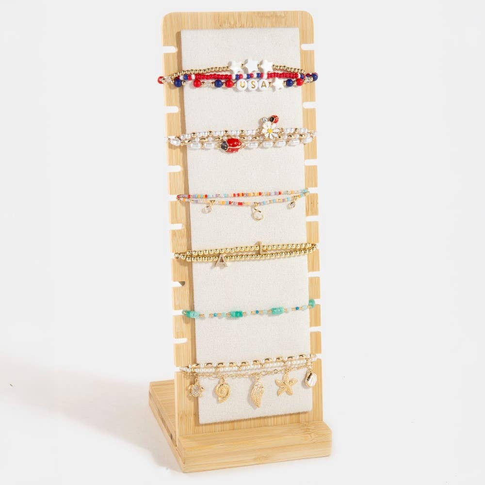Long Wooden Jewelry Display Stand