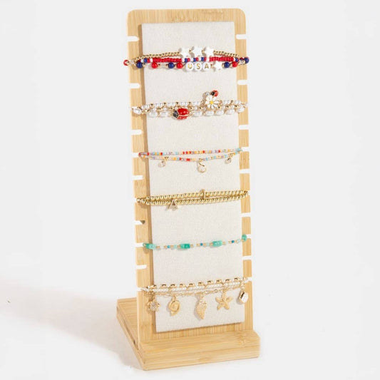 Long Wooden Jewelry Display Stand