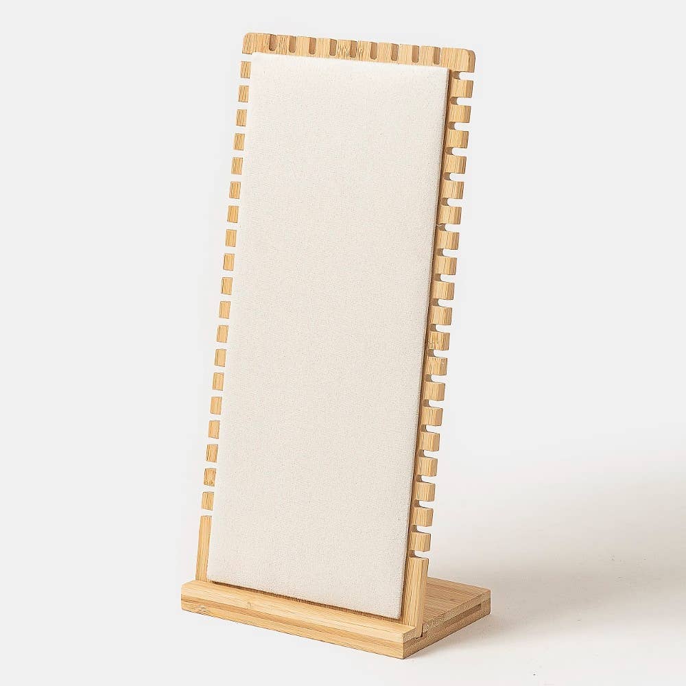 Elongated Wooden Rectangle Jewelry Display Stand