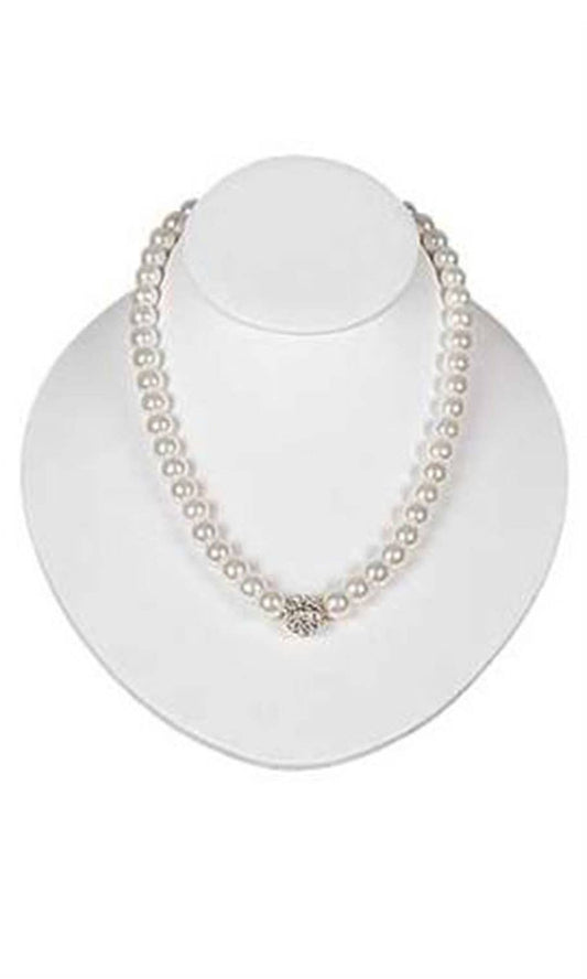 White Faux Leather Necklace Bust For Slatwall