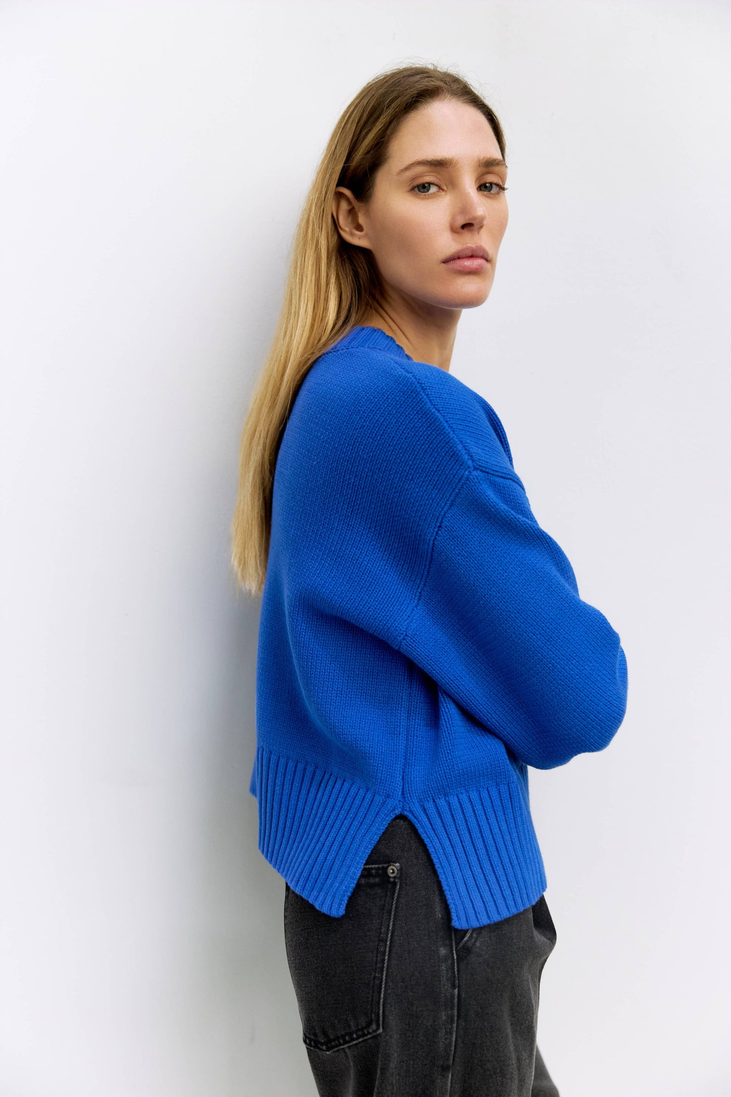 The Asher Sweater | Oversized Cropped Sweater: Yellow / SMALL