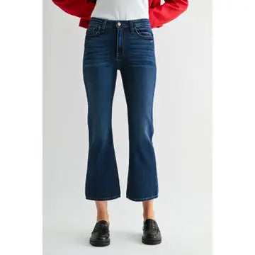Sicily Cropped Flare - Dark Wash