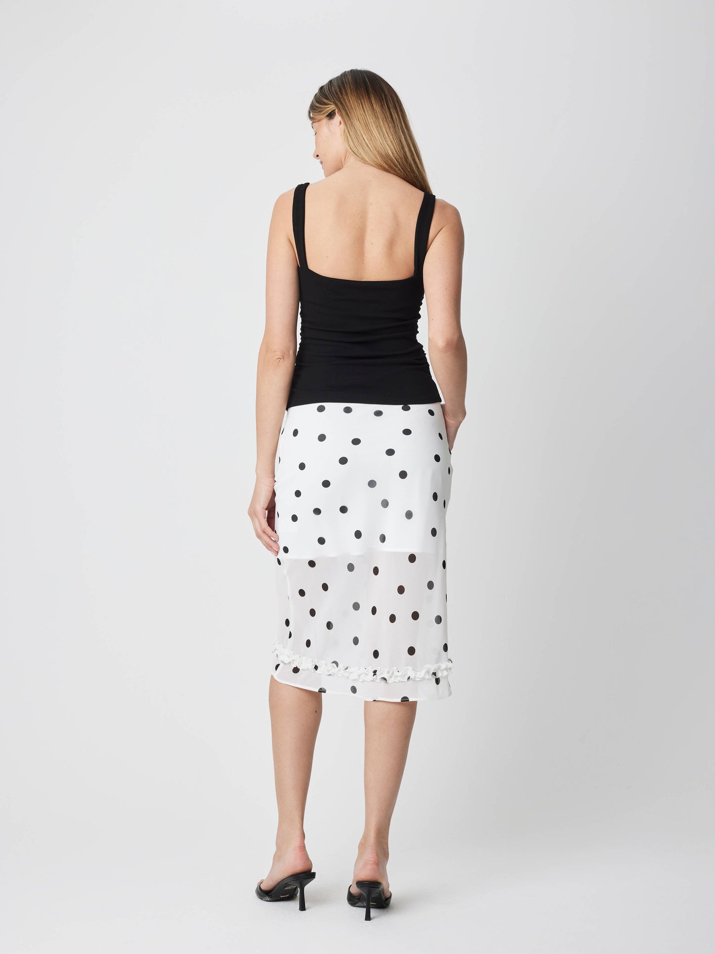 The Mabel Top | Ruched Side Knit Tank Top: BLUE / LARGE