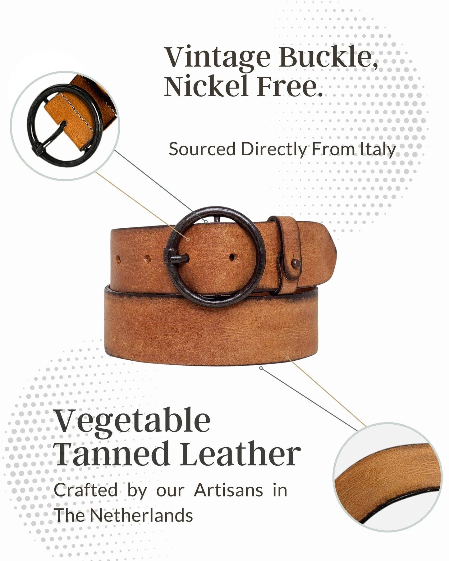 Pip | Vintage Full-Grain Leather Belt for Women