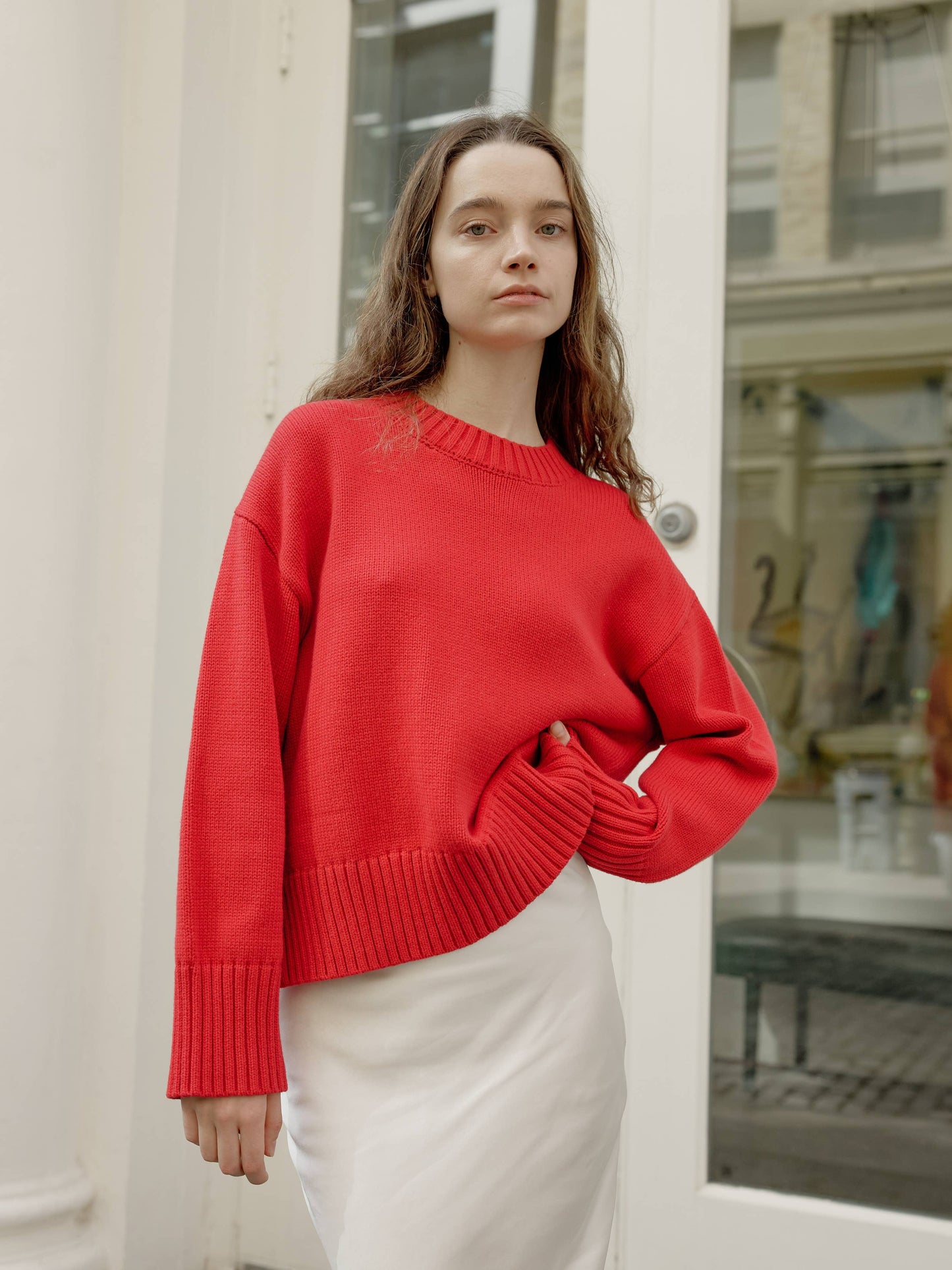 The Asher Sweater | Oversized Cropped Sweater: Yellow / LARGE