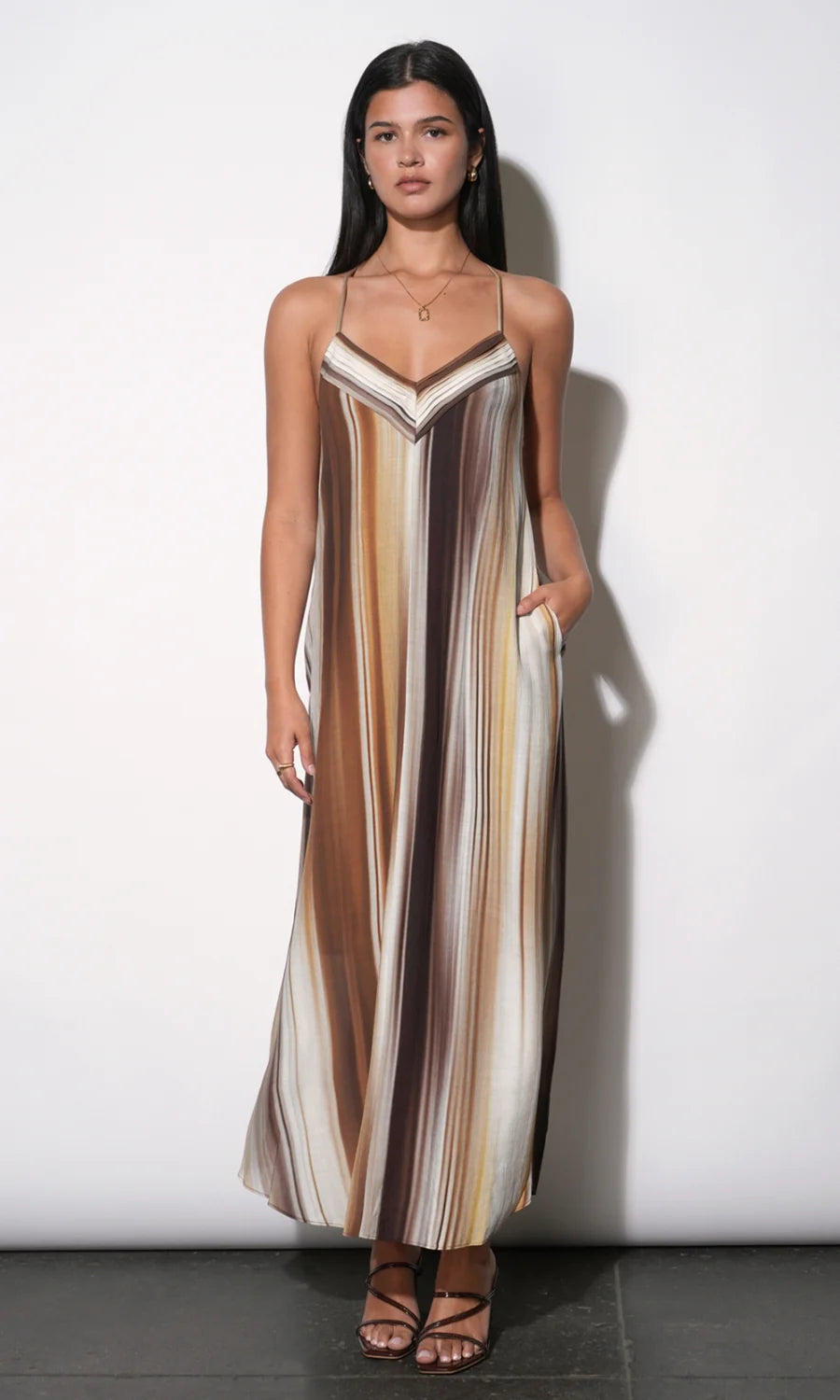 Stella Vertical Watercolor Maxi Dress
