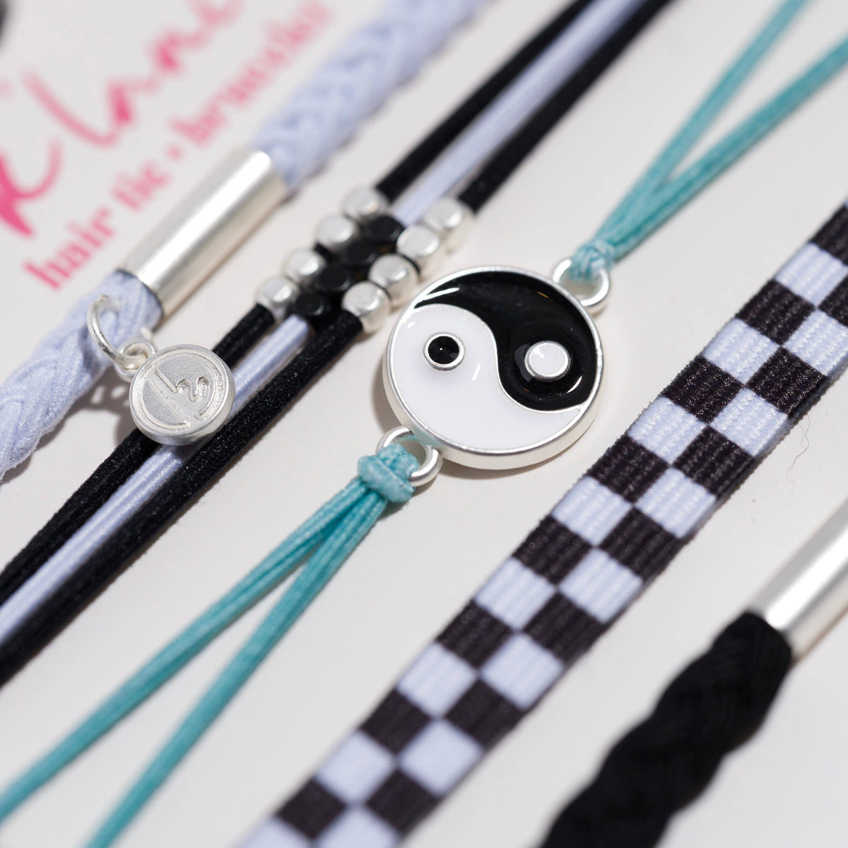 "Balance" Black & White Yin Yang Hair Tie Bracelets