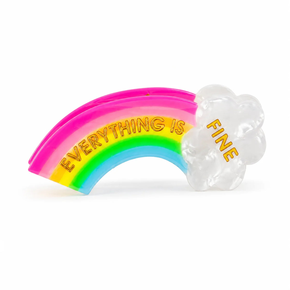 Everything Is Fine - Rainbow Hair Claw Clip