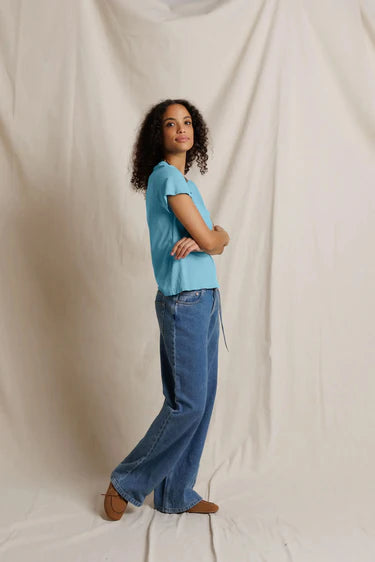 Hendrix Cotton SS Boxy V Neck Tee