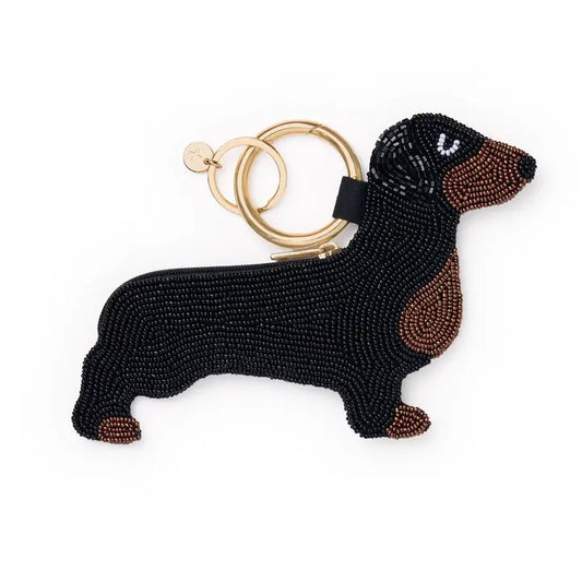 Mary Dachshund Beaded Coin Purse
