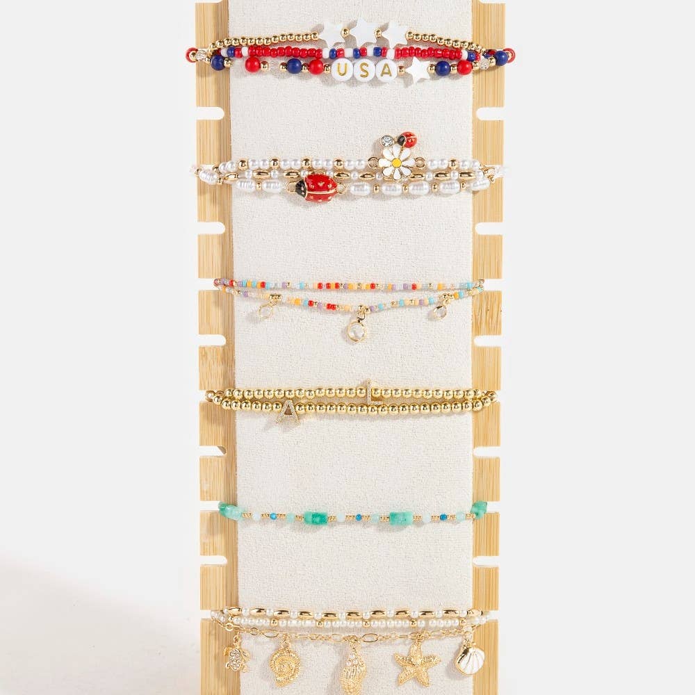 Long Wooden Jewelry Display Stand