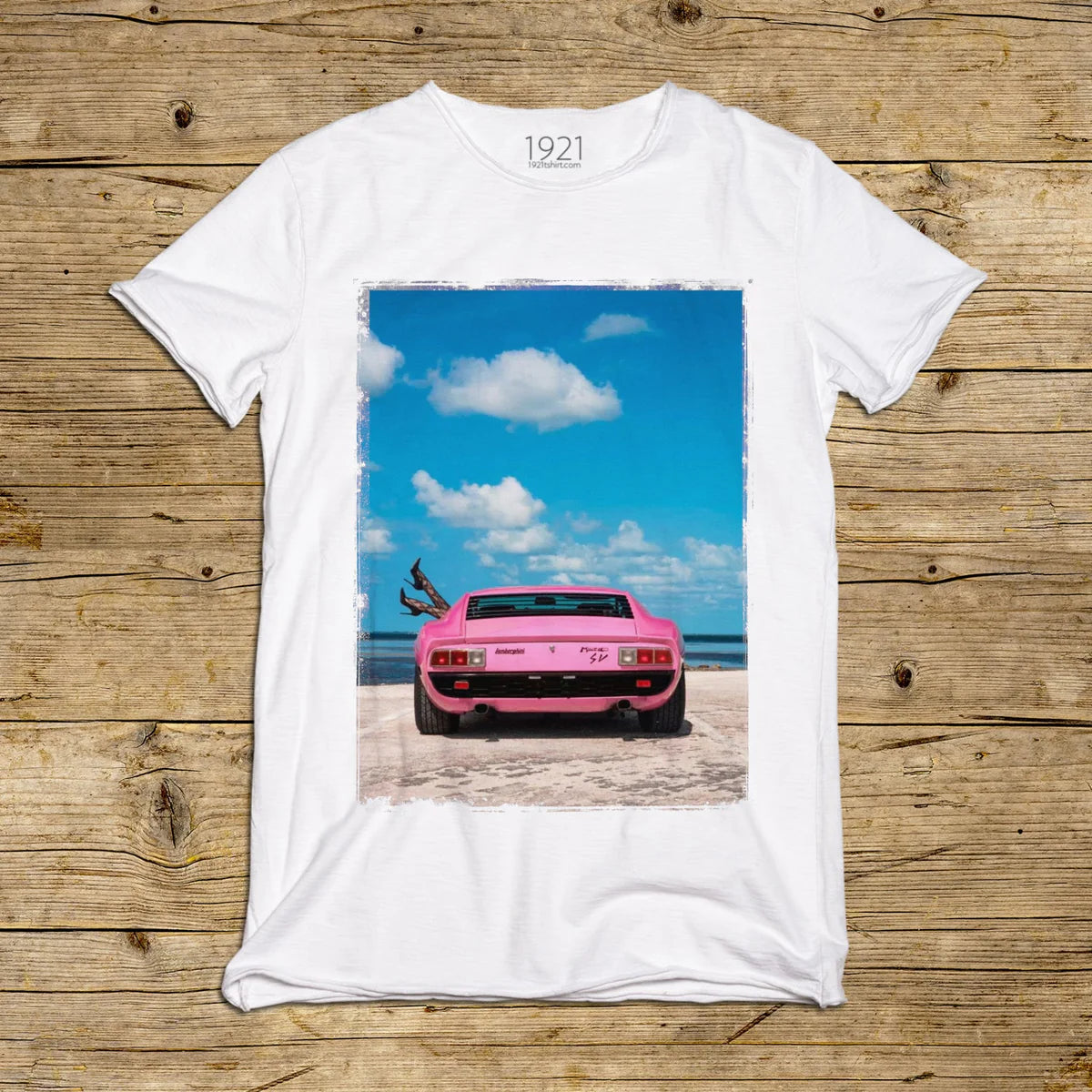 1921 T-shirt california 70’s #43 pink car M