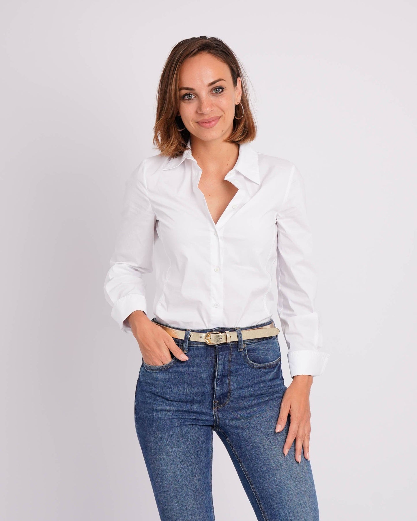 Eva | Metallic Skinny Fun Full Grain Leather Belt Women