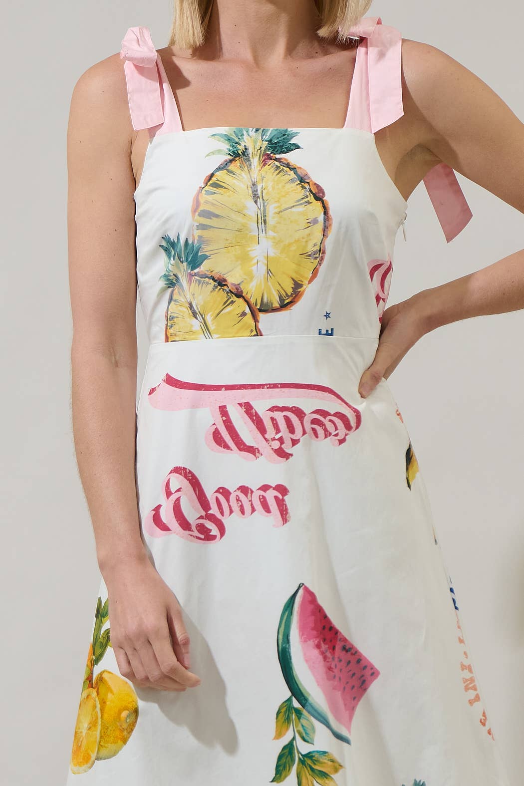 Zahra Island Tyra Smocked Midi Dress: Ivory Multi