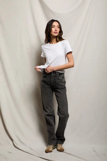 Lisa Recycled Cotton Slim Crew Tee