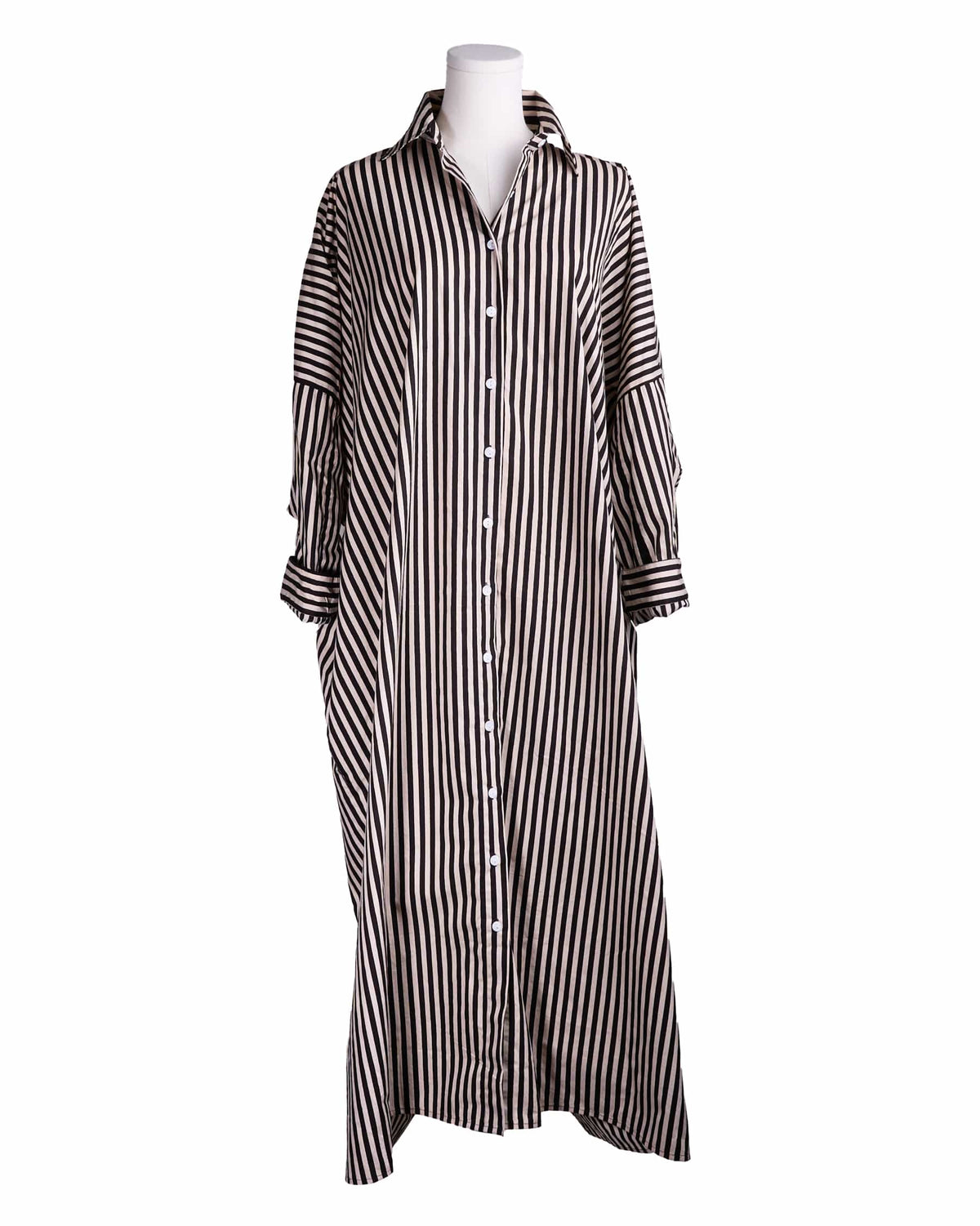 Colette shirtdress – Black and cream stripe