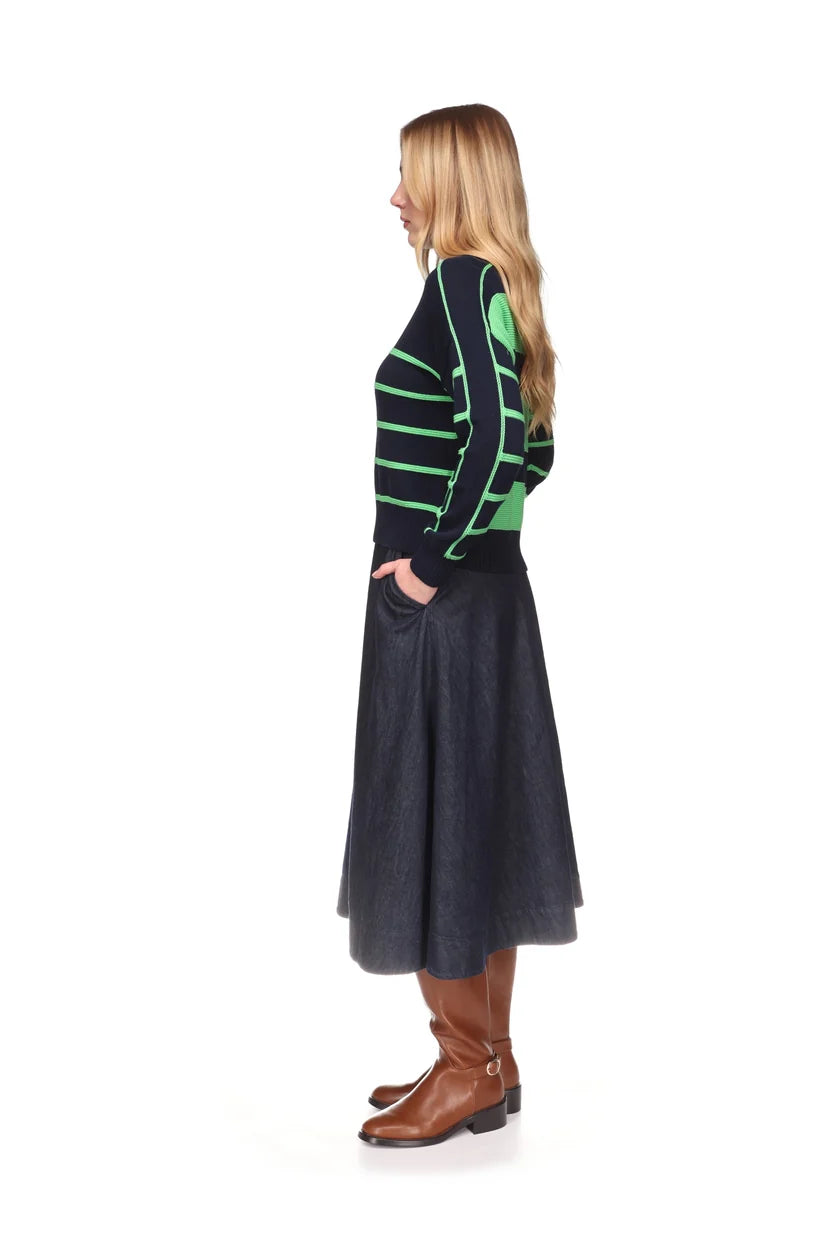 Links Stripe Crew - Patriot Navy