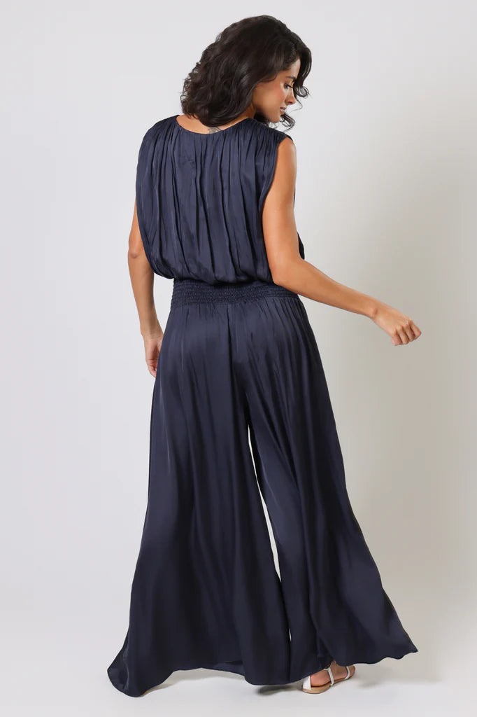 Aurora Wide Leg Trousers - Navy