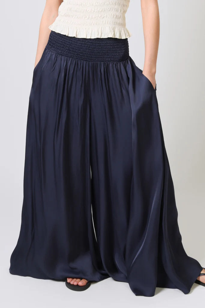 Aurora Wide Leg Trousers - Navy