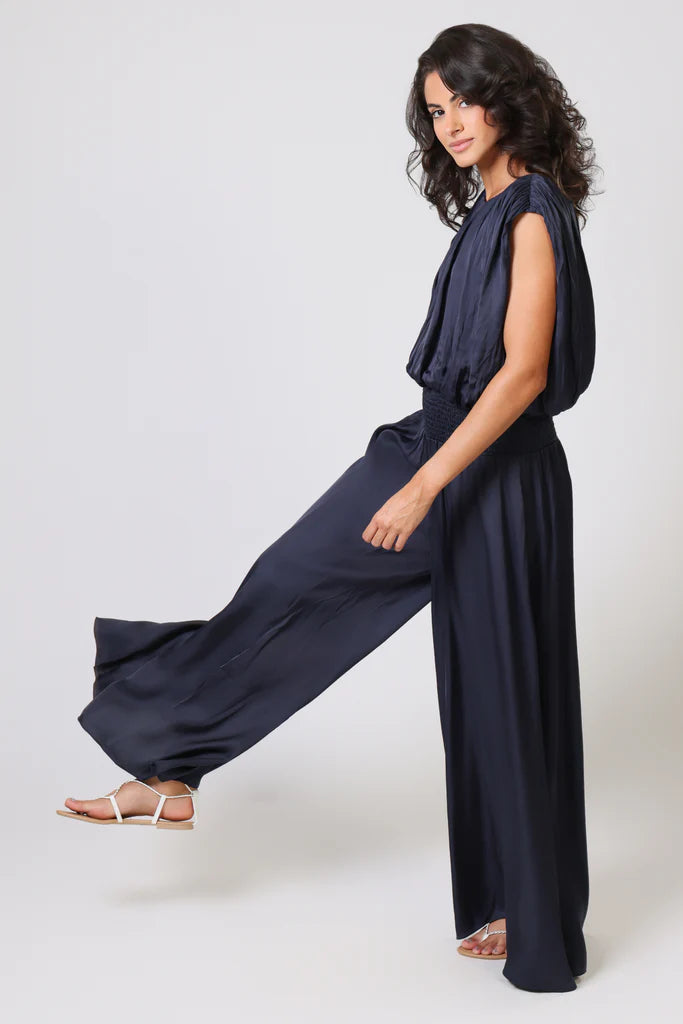 Aurora Wide Leg Trousers - Navy