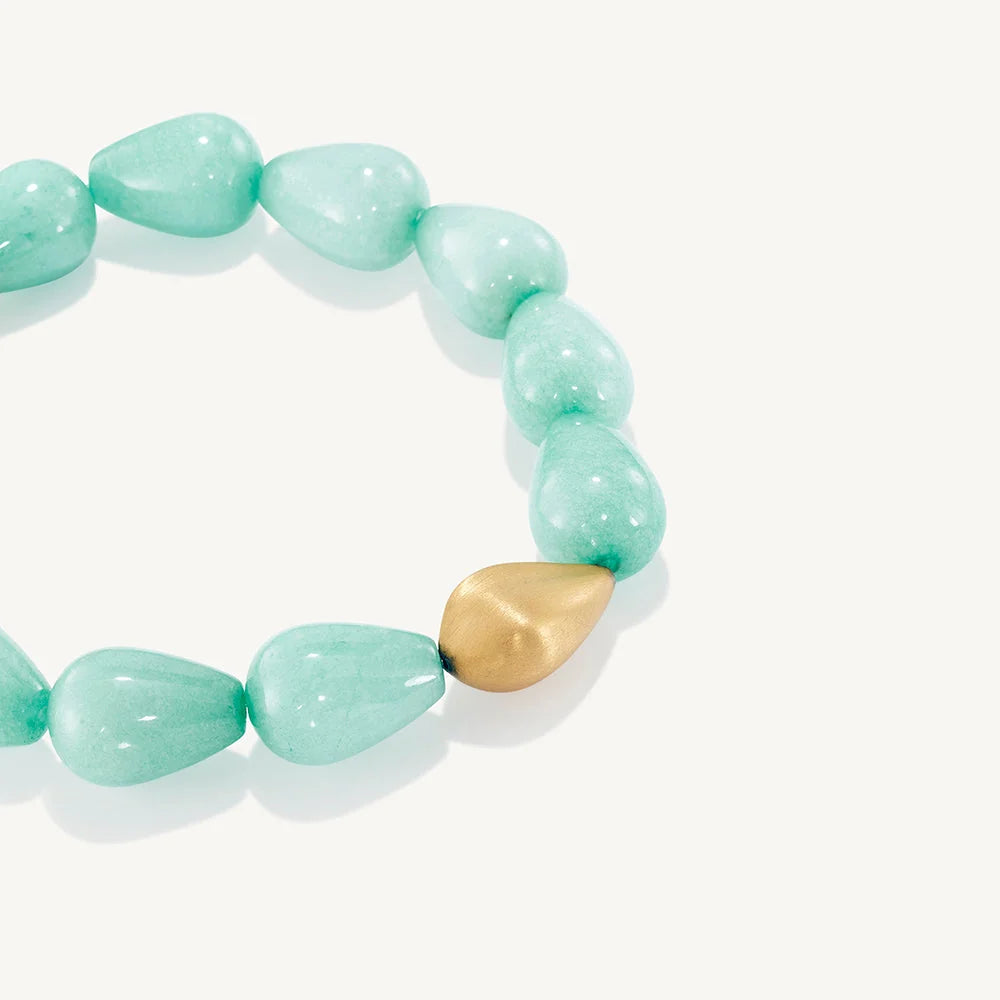 Samui Beaded Bracelet - Gold - Banyan Green