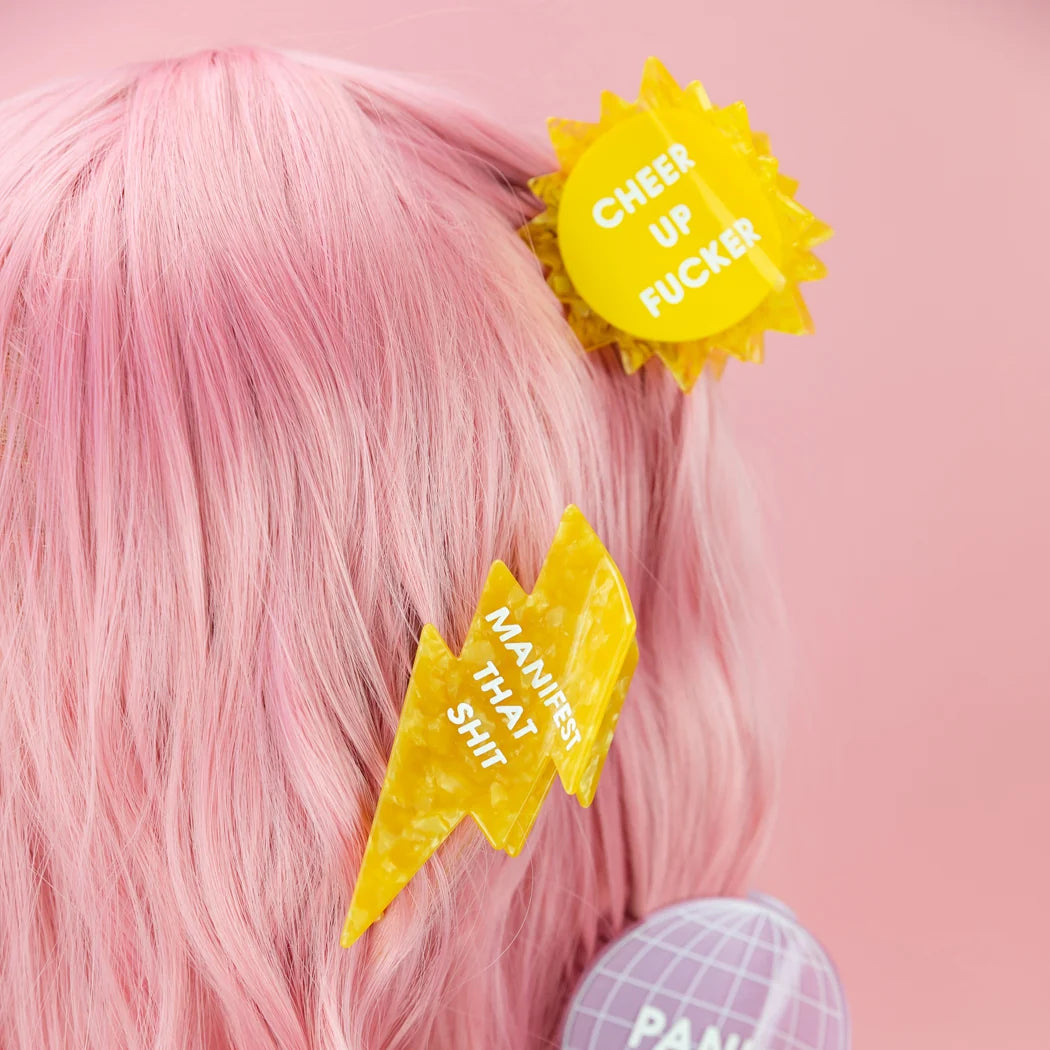 Cheer Up Fucker - Sun Hair Claw Clip
