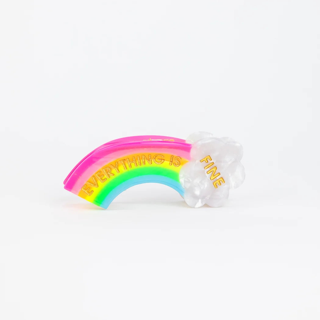 Everything Is Fine - Rainbow Hair Claw Clip