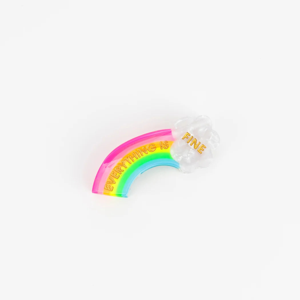 Everything Is Fine - Rainbow Hair Claw Clip