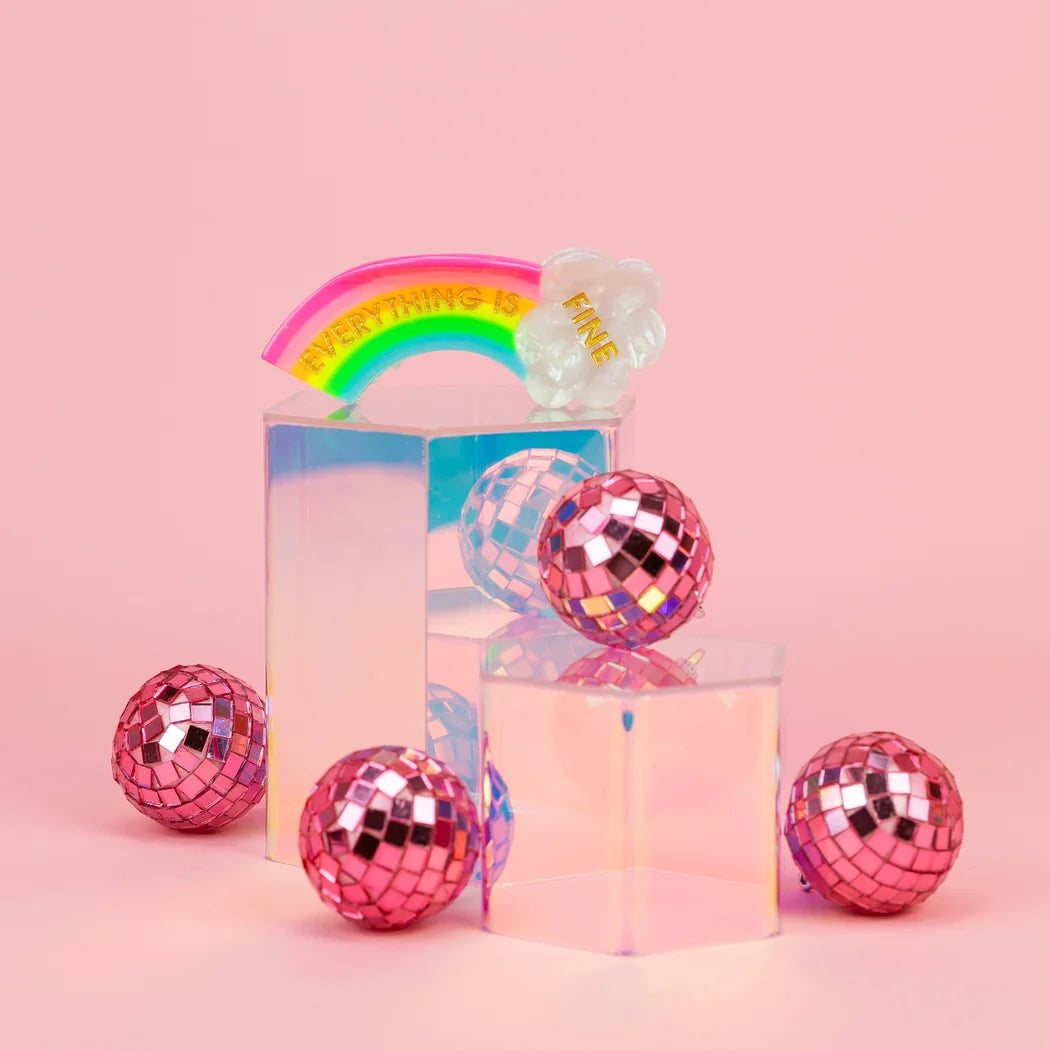 Everything Is Fine - Rainbow Hair Claw Clip
