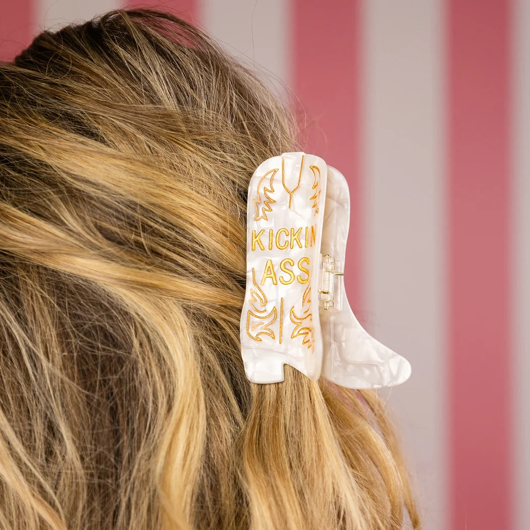 Kickin' Ass - Cowboy Boot Hair Claw Clip