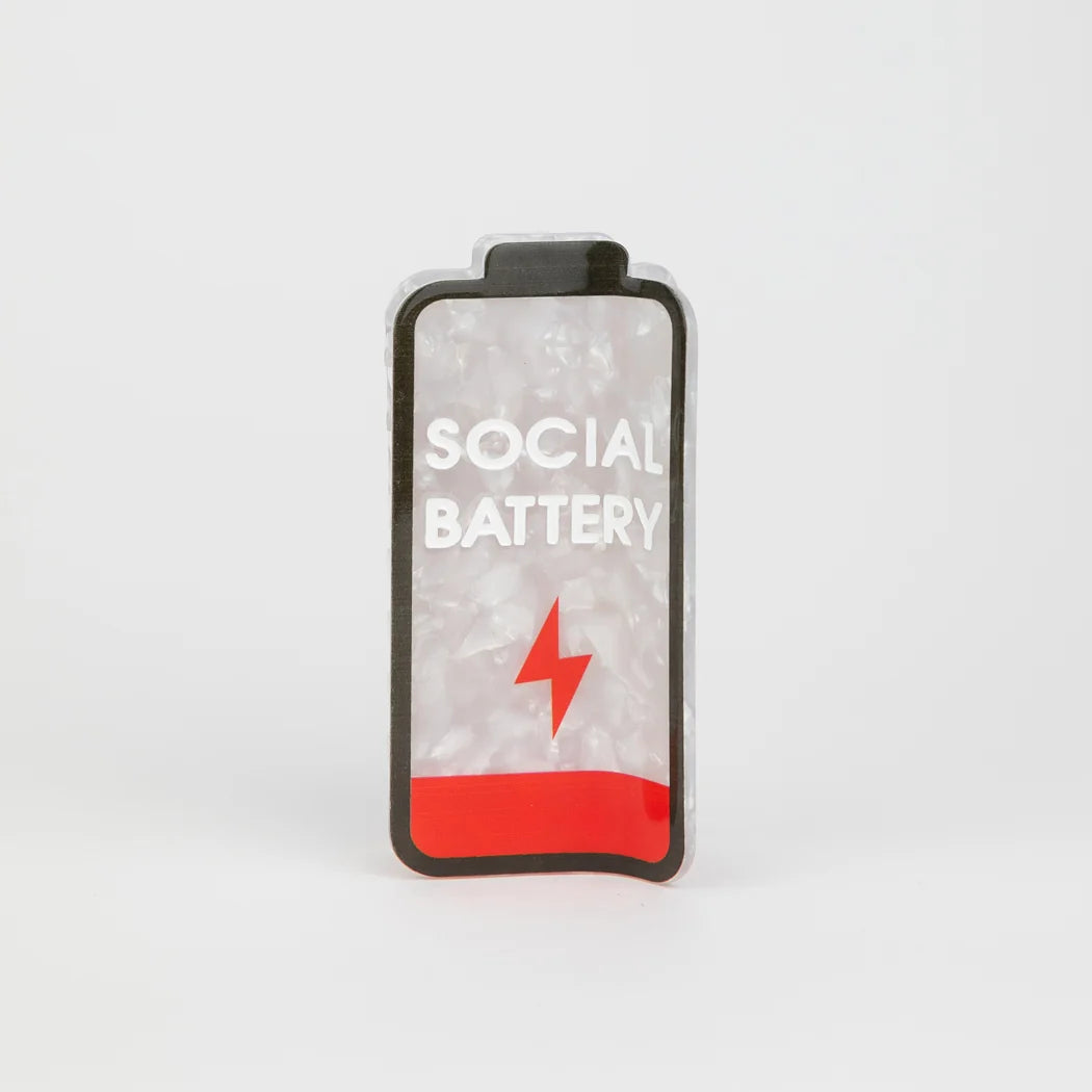 Social Battery - Low Battery Hair Claw Clip