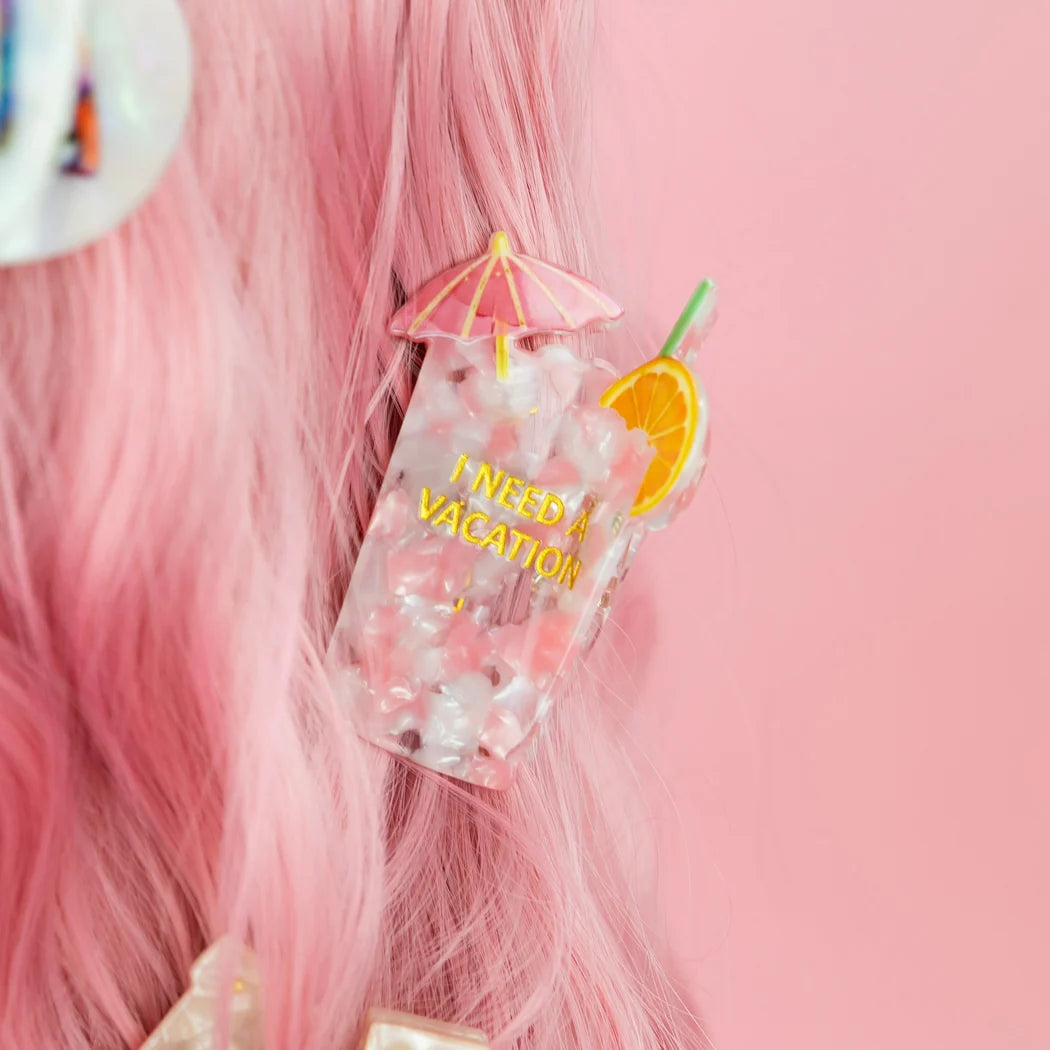 I Need A Vacation - Cocktail Hair Claw Clip