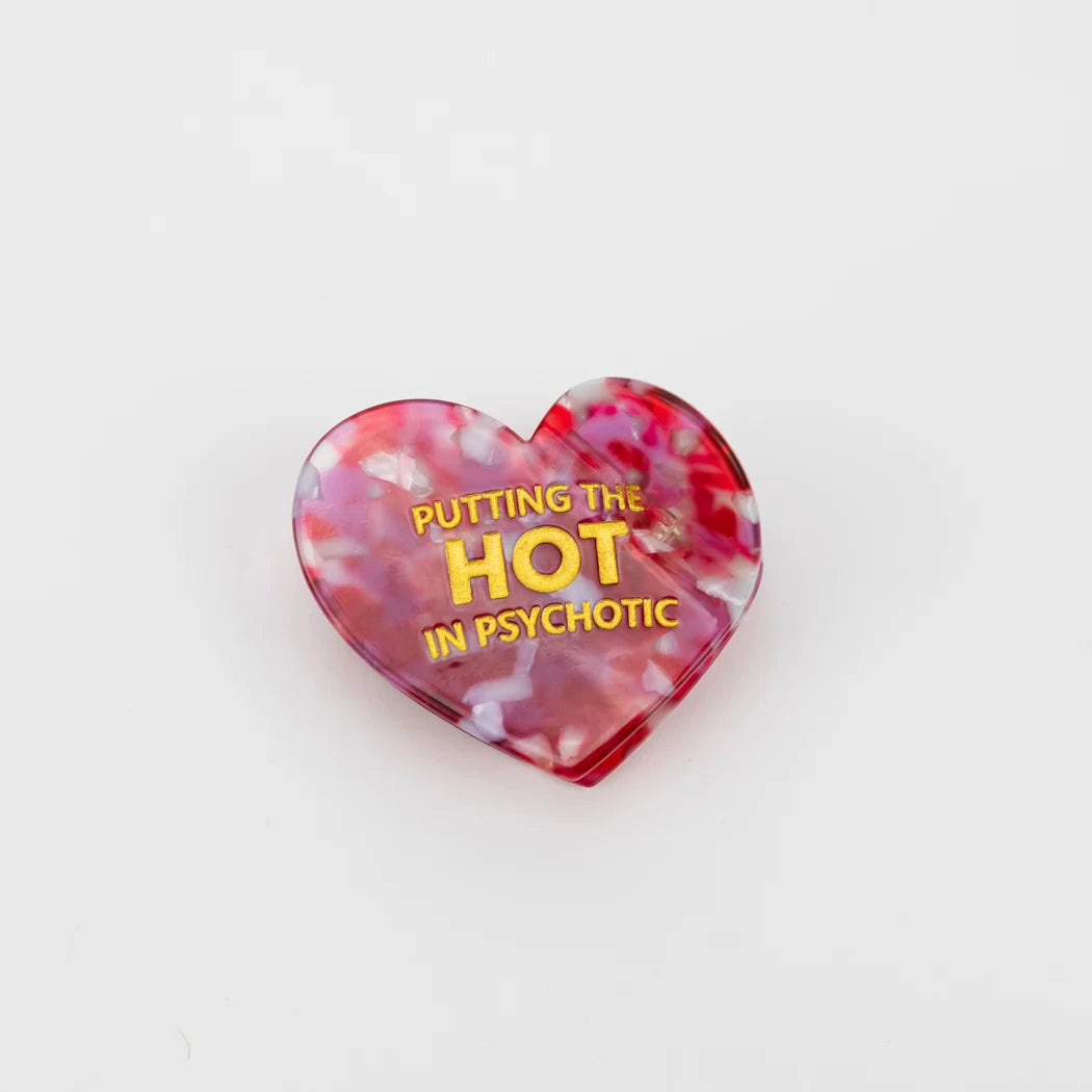 Putting The Hot in Psychotic - Heart Hair Claw Clip