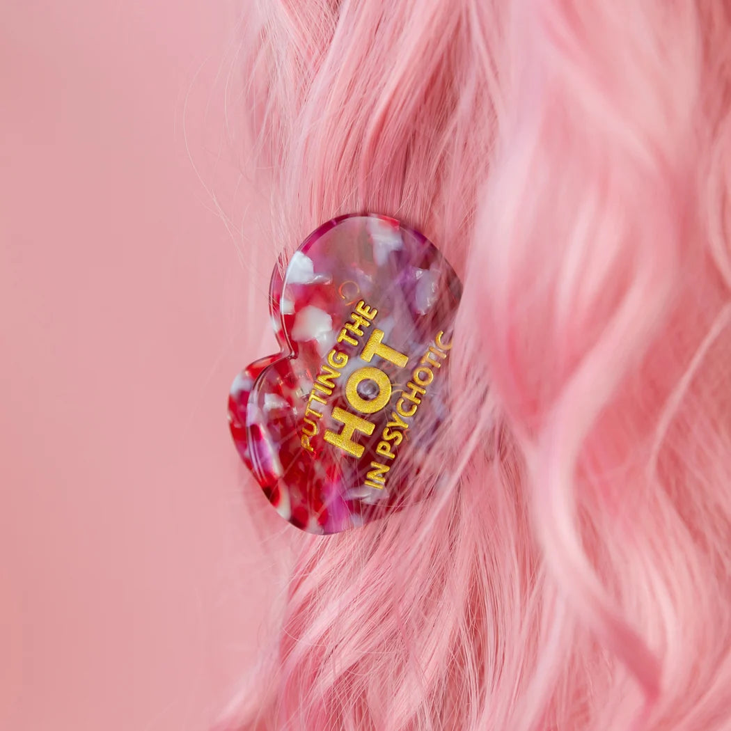 Putting The Hot in Psychotic - Heart Hair Claw Clip