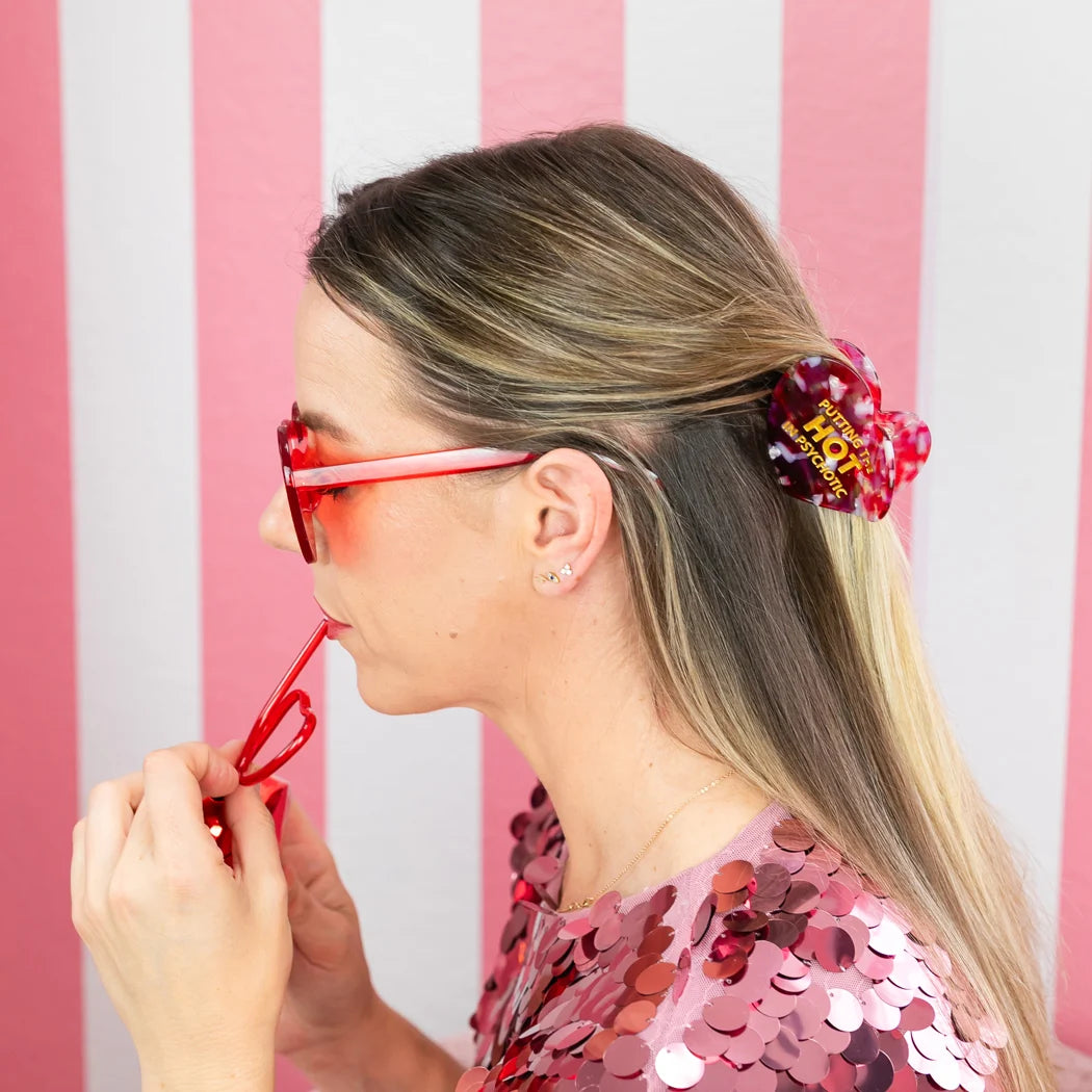 Putting The Hot in Psychotic - Heart Hair Claw Clip