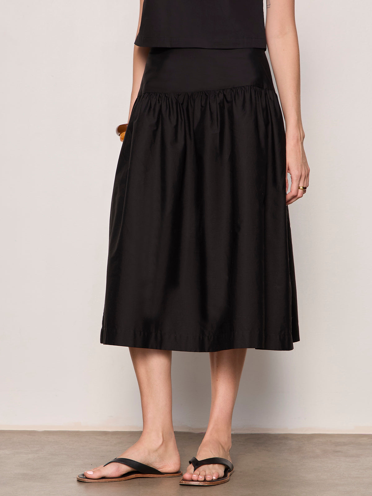 Matter of Time Poplin Skirt - Black