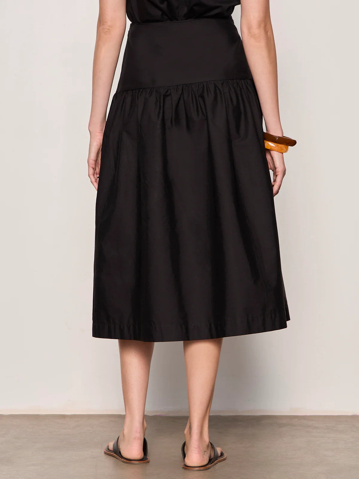 Matter of Time Poplin Skirt - Black