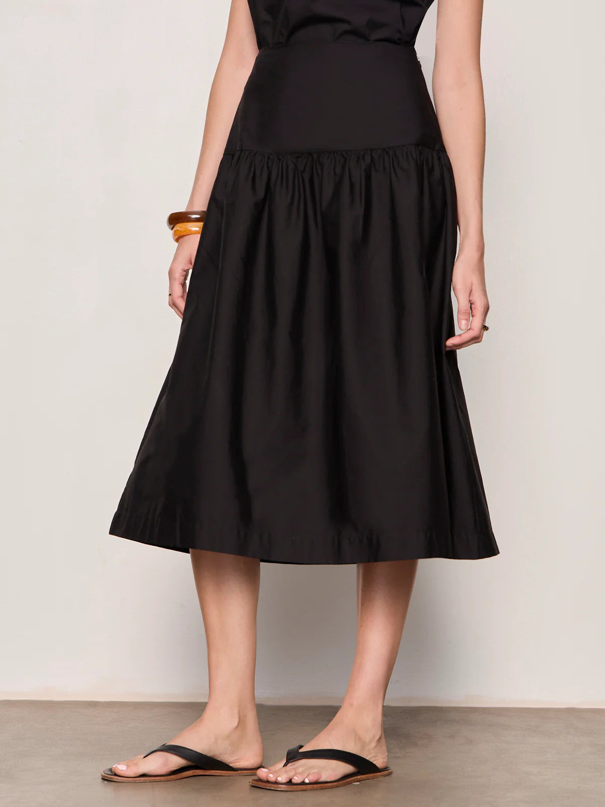 Matter of Time Poplin Skirt - Black