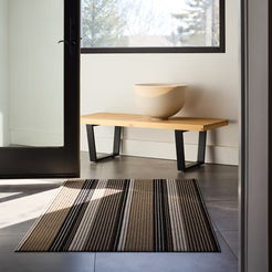 Chilewich Doormat Pleat Stripe Shag Mats - Oyster