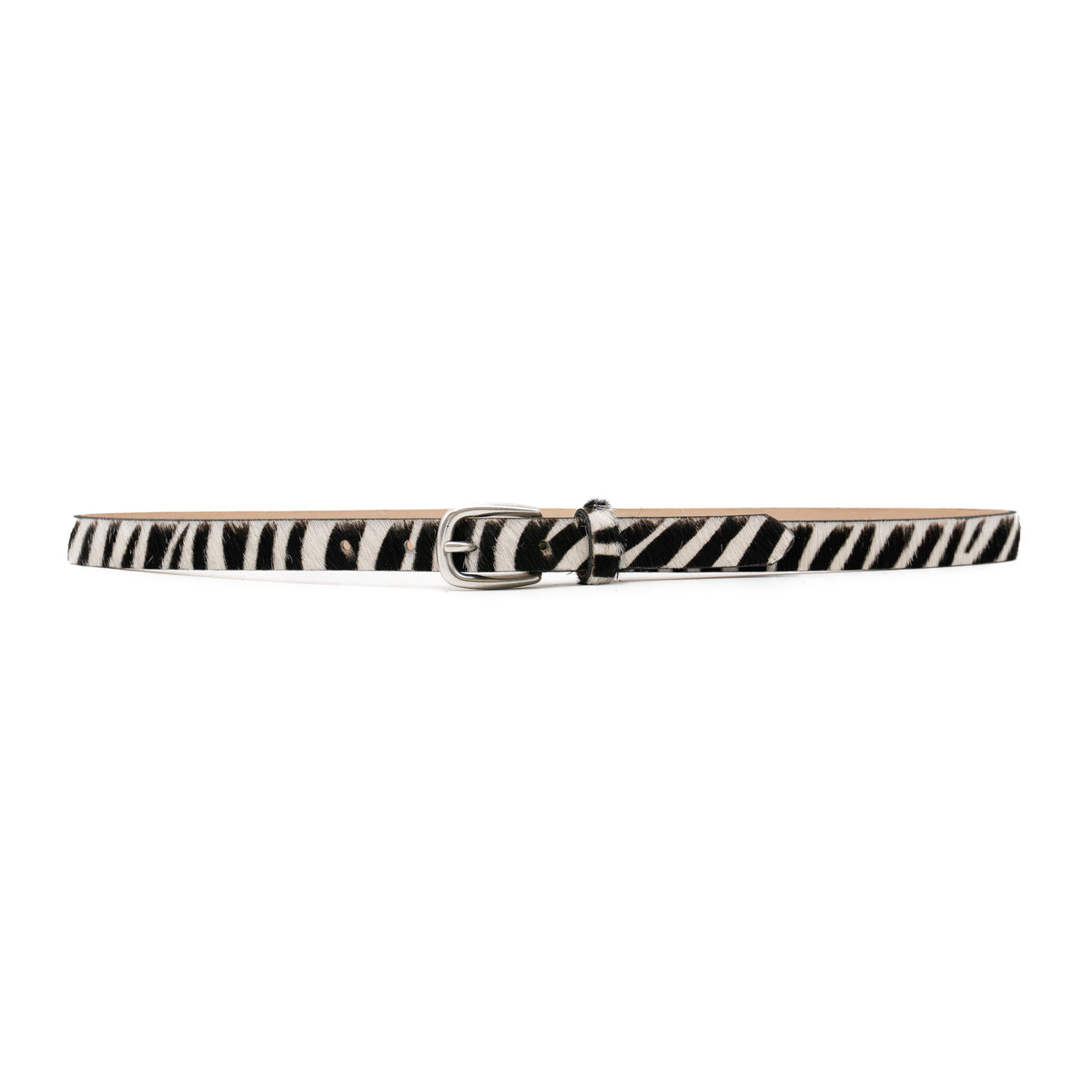 Zebra Calf Hair w/ Silver Buckle Belt