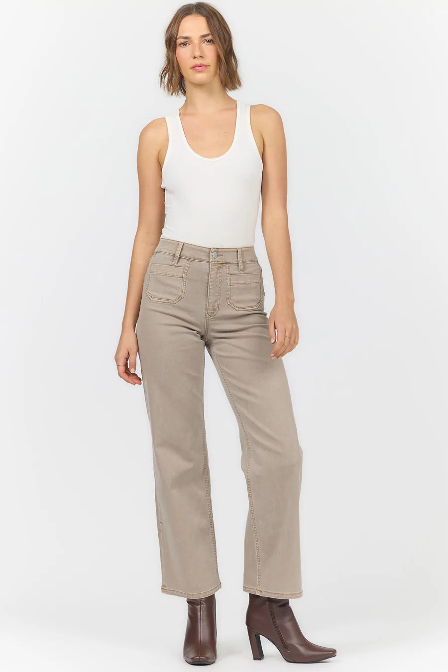 Holly Straight Leg Jean - Mink