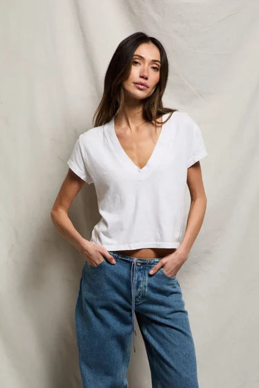 Alanis Recycled Cotton V-Neck Tee