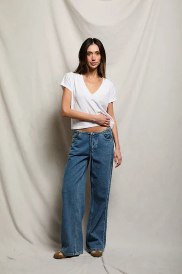 Alanis Recycled Cotton V-Neck Tee