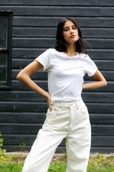 Lisa Recycled Cotton Slim Crew Tee