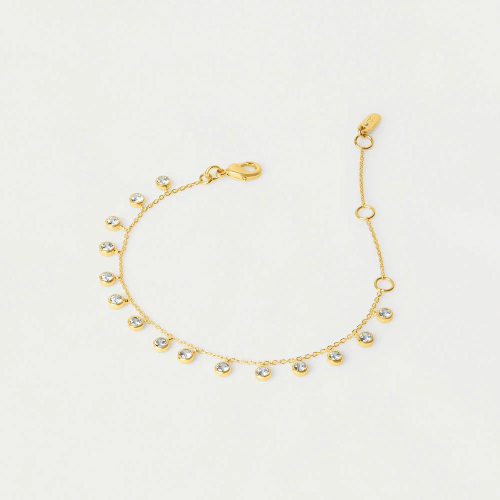 PAVE ORSAY CHARM BRACELET - Gold/White Topaz
